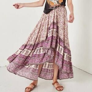 Spell & the Gypsy Love Castaway Skirt Maxi Floral Boho High Low Size 6
